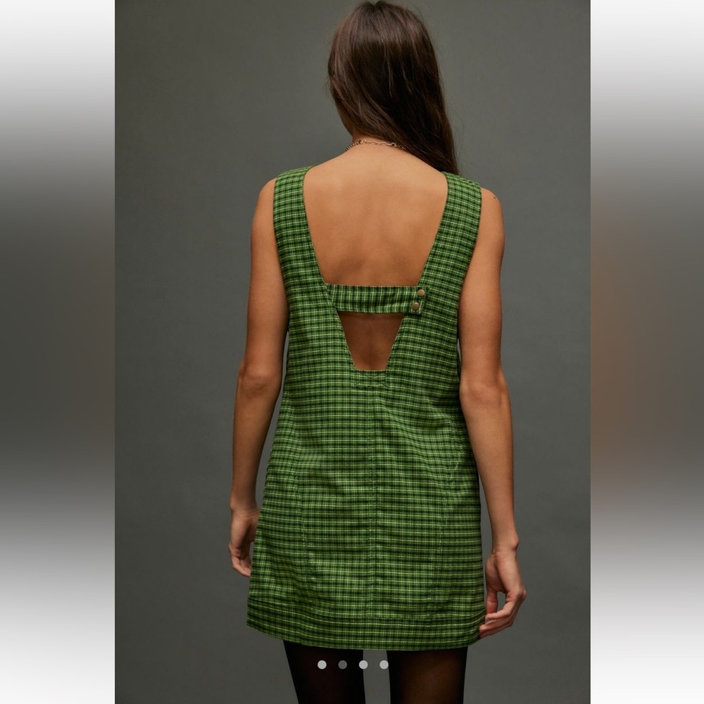 Free People Kai Green Plaid Sleeveless Mini Dress - Picture 3 of 7